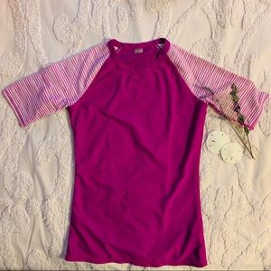 Old Navy Purple Striped Rash Guard